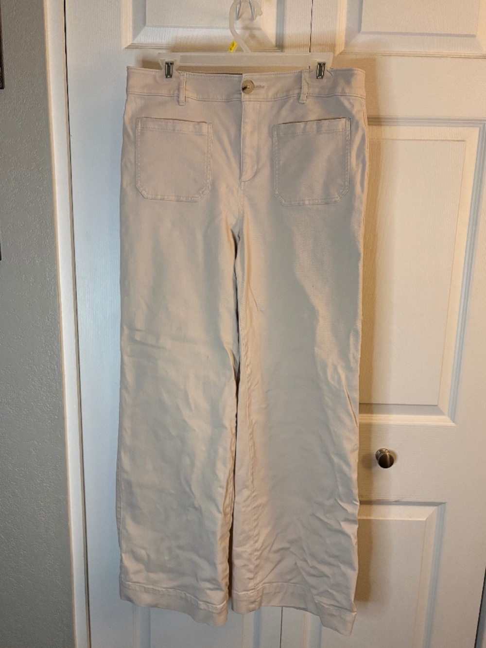 Loft Wide Leg Ecru Denim Pants 8